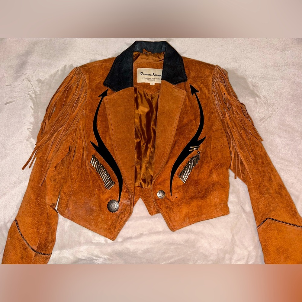 Vintage Brown Suede Fringe Jacket